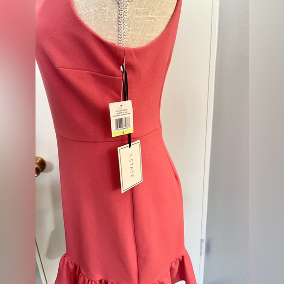 Women’s Coral pink Ruffled Cocktail 1State Dress - Picture 6 of 12